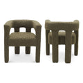 Olive Green Boucle Fabric Accent Chair Z977934