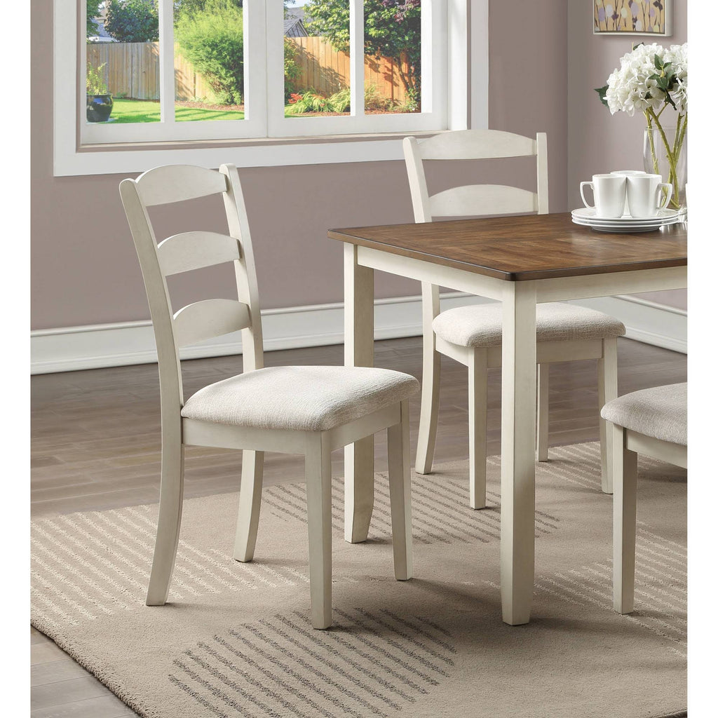 5-Pc. Wood Dining Table Set with Tobacco Top and Cream Base C460