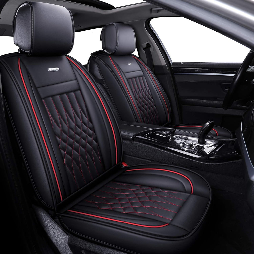 2 PC Waterproof Faux Leather Front Car Seat Covers L3751