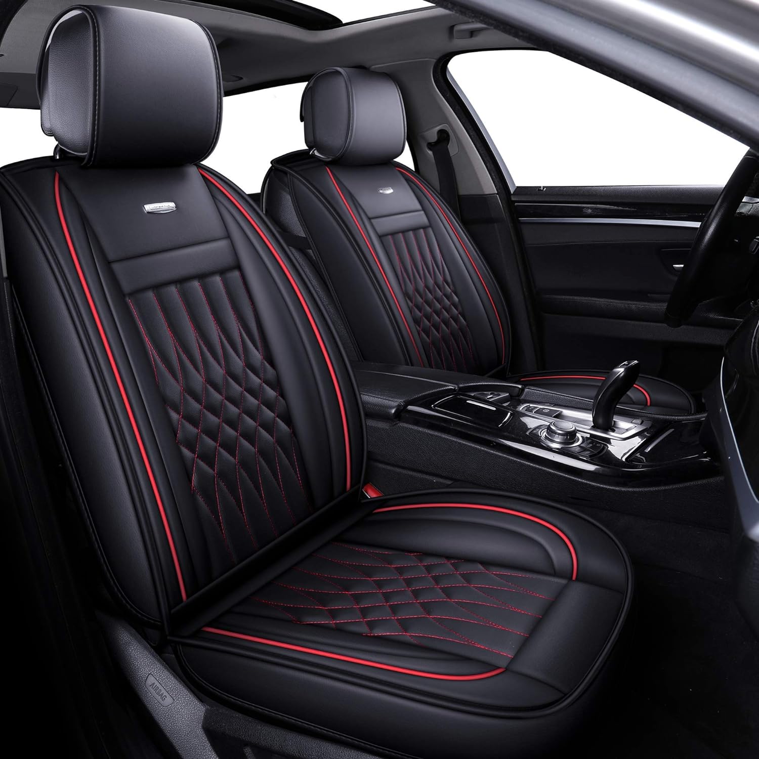 2 PC Waterproof Faux Leather Front Car Seat Covers L3751
