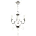 3 - Light Candle Style Chandelier with Crystal Accents Brushed Nickel K6969