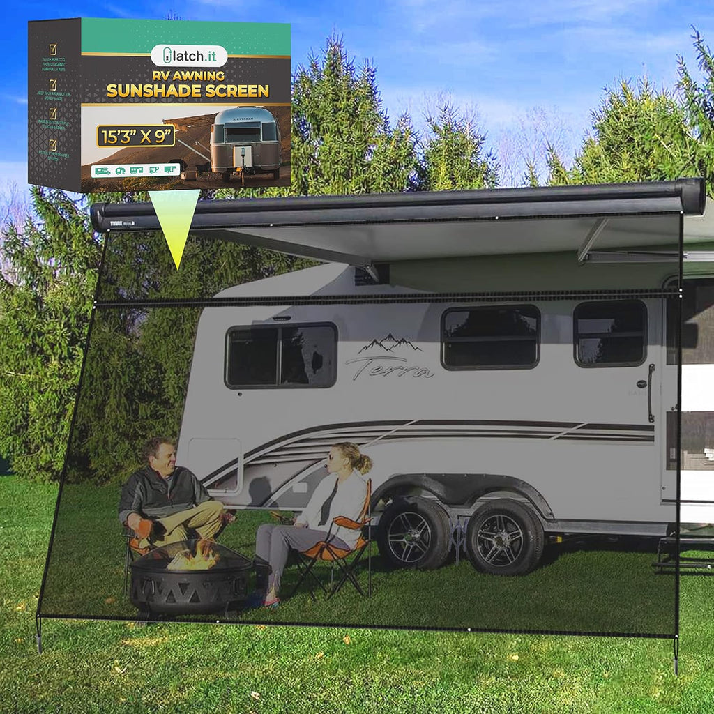 RV Awning Shade Screen 8x15.3’ with Zipper M9840