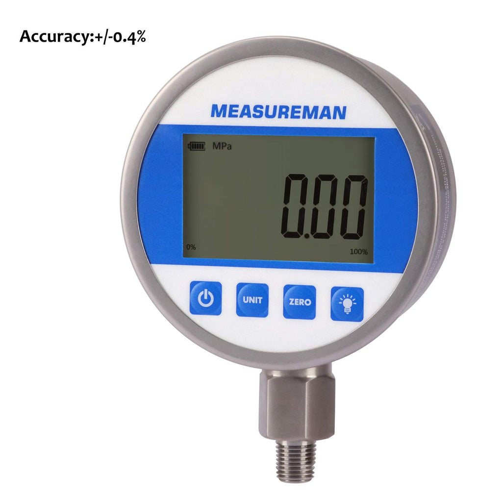Digital Pressure Gauge 0-10000psi/bar, 1/4NPT, Stainless Steel Case X348821