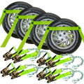 4 Pack Car Tie Down Chain Anchors Side Rail High-Viz 3300 Lbs SWL P49424