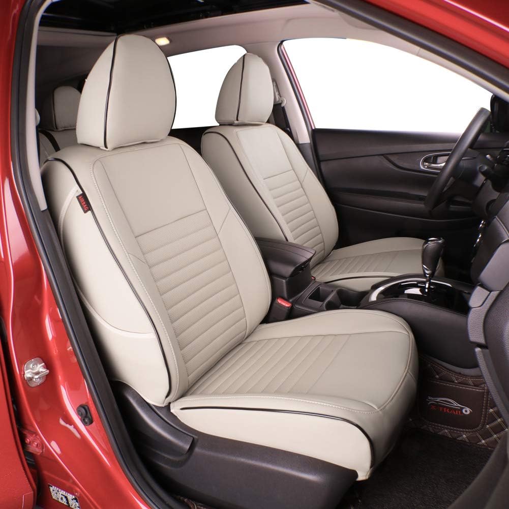 Beige Leatherette Car Seat Covers for Nissan Rogue 2014-2020 Q8841