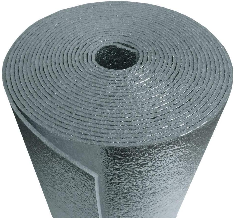 4' x 10' Roll (40 Sqft) Sound Deadener & Radiant Heat Barrier Mat Automotive Thermal Insulation w/ 10' Tape + Razor 1/4 Reflective Foam Core Pack of 2 O148