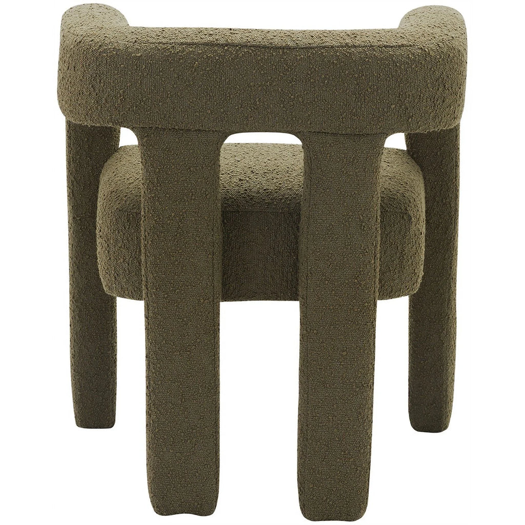 Olive Green Boucle Fabric Accent Chair Z977934