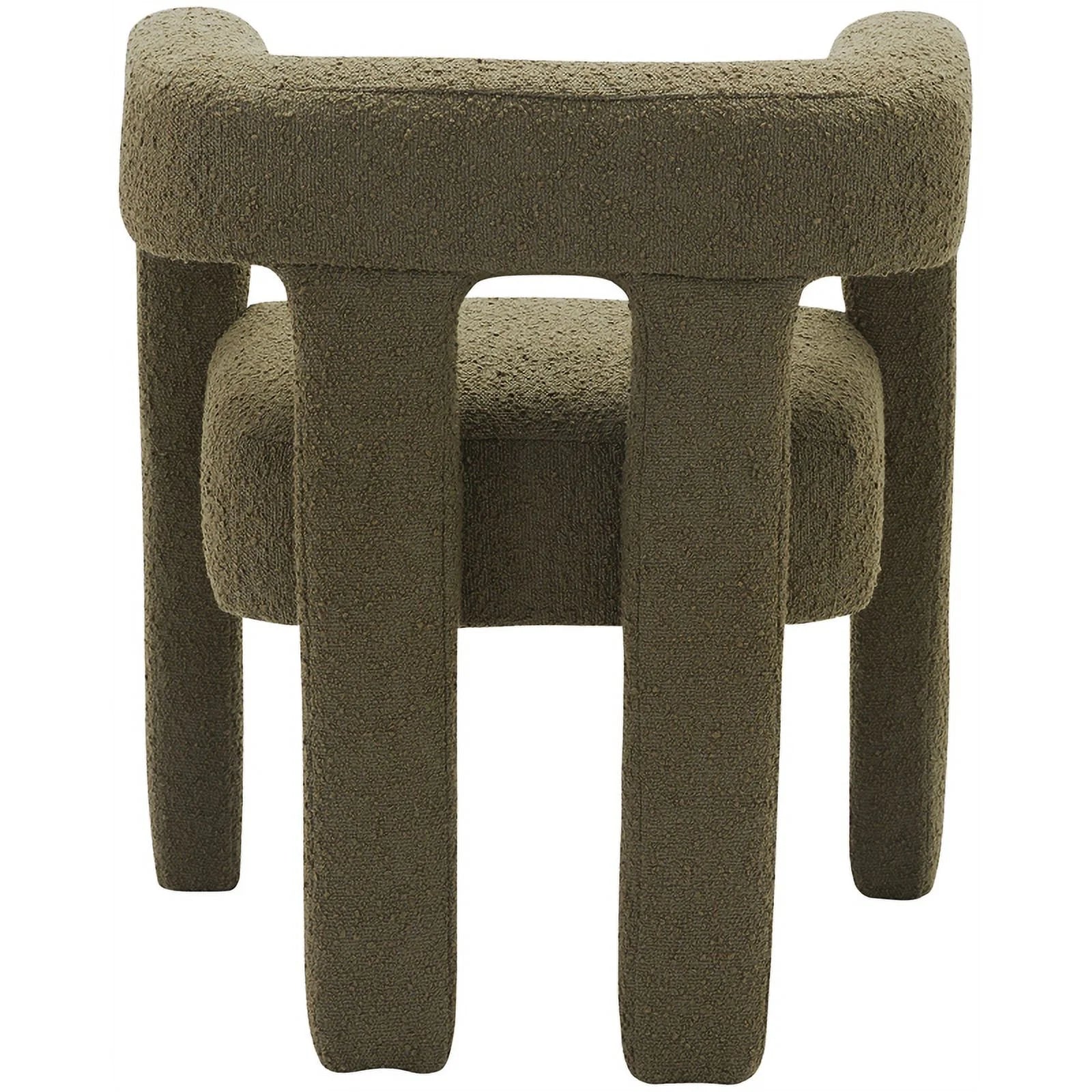 Olive Green Boucle Fabric Accent Chair Z977934