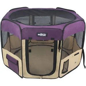 Purple & Beige Soft-Sided Dog & Cat Playpen V3224