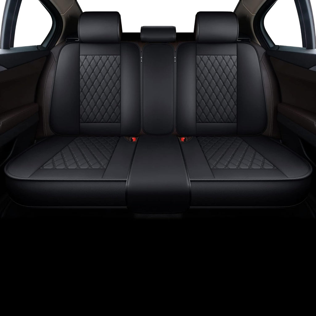 Black Faux Leather Front Car Seat Covers U4713