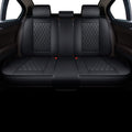 Black Faux Leather Front Car Seat Covers U4713