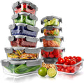 24-Piece Glass Food Storage Containers Set with BPA-free Locking Lids K1007
