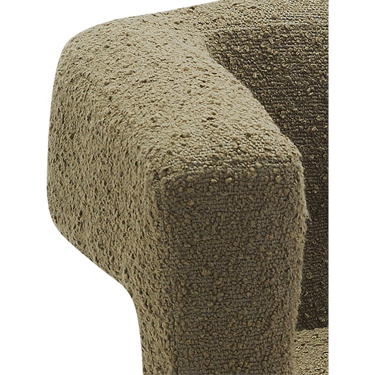 Olive Green Boucle Fabric Accent Chair Z977934