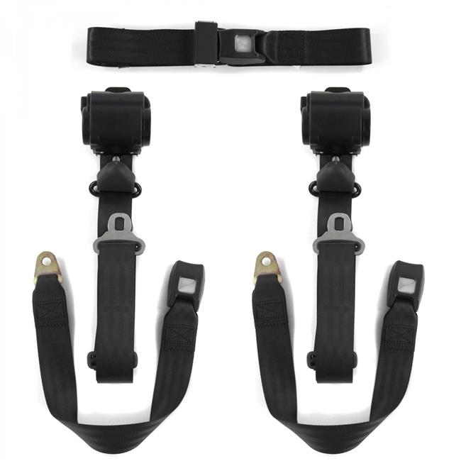 Black Retractable Bench Seat Belt Kit Q98172
