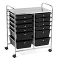 12 Drawers Black Rolling Storage Cart C956349