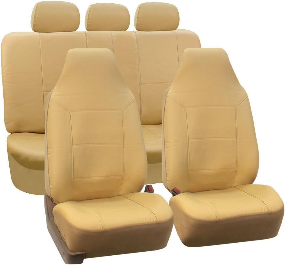 Gray Leather Seat Covers Full Set Pack of 2 O669299