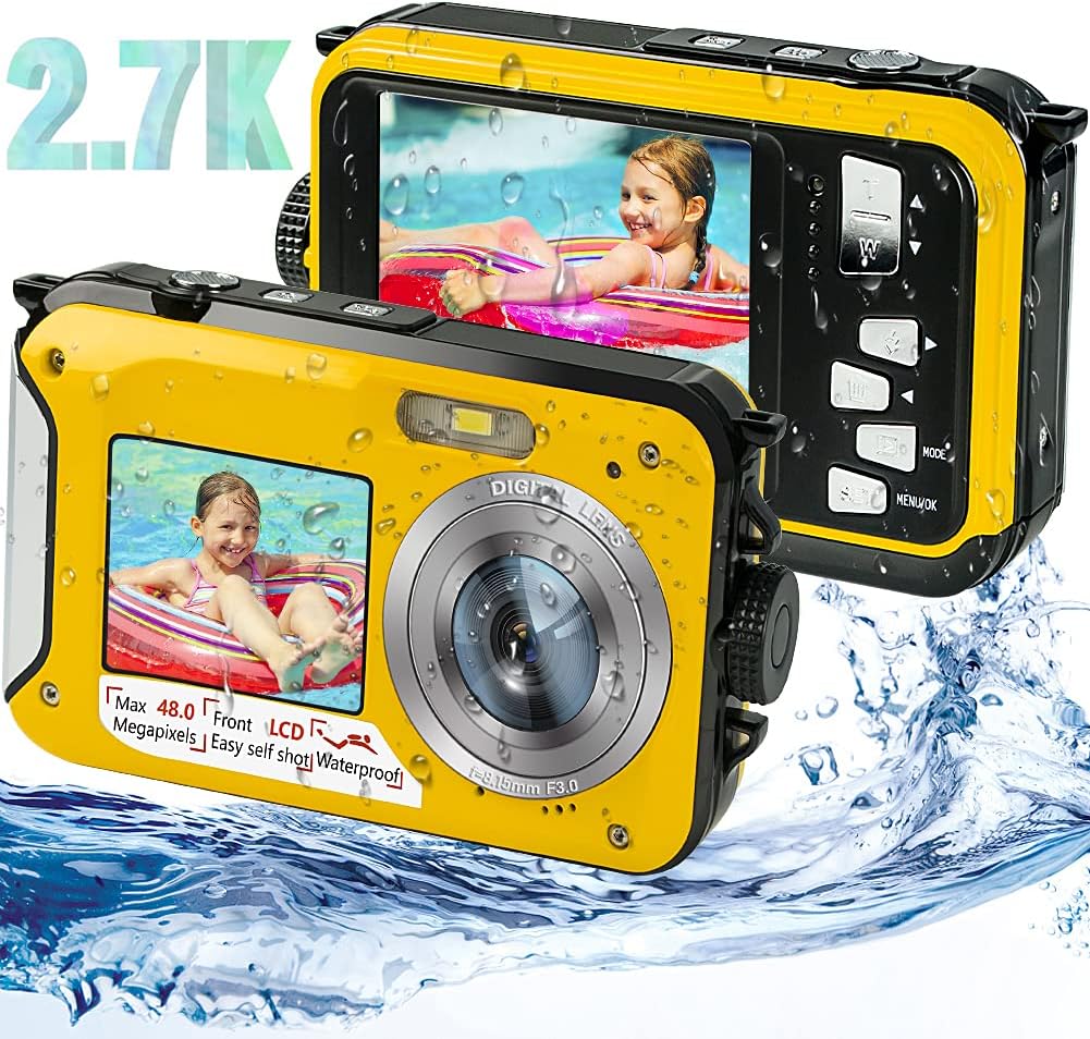 Waterproof Digital Camera 2.7K 48MP Dual Screen Green K36887