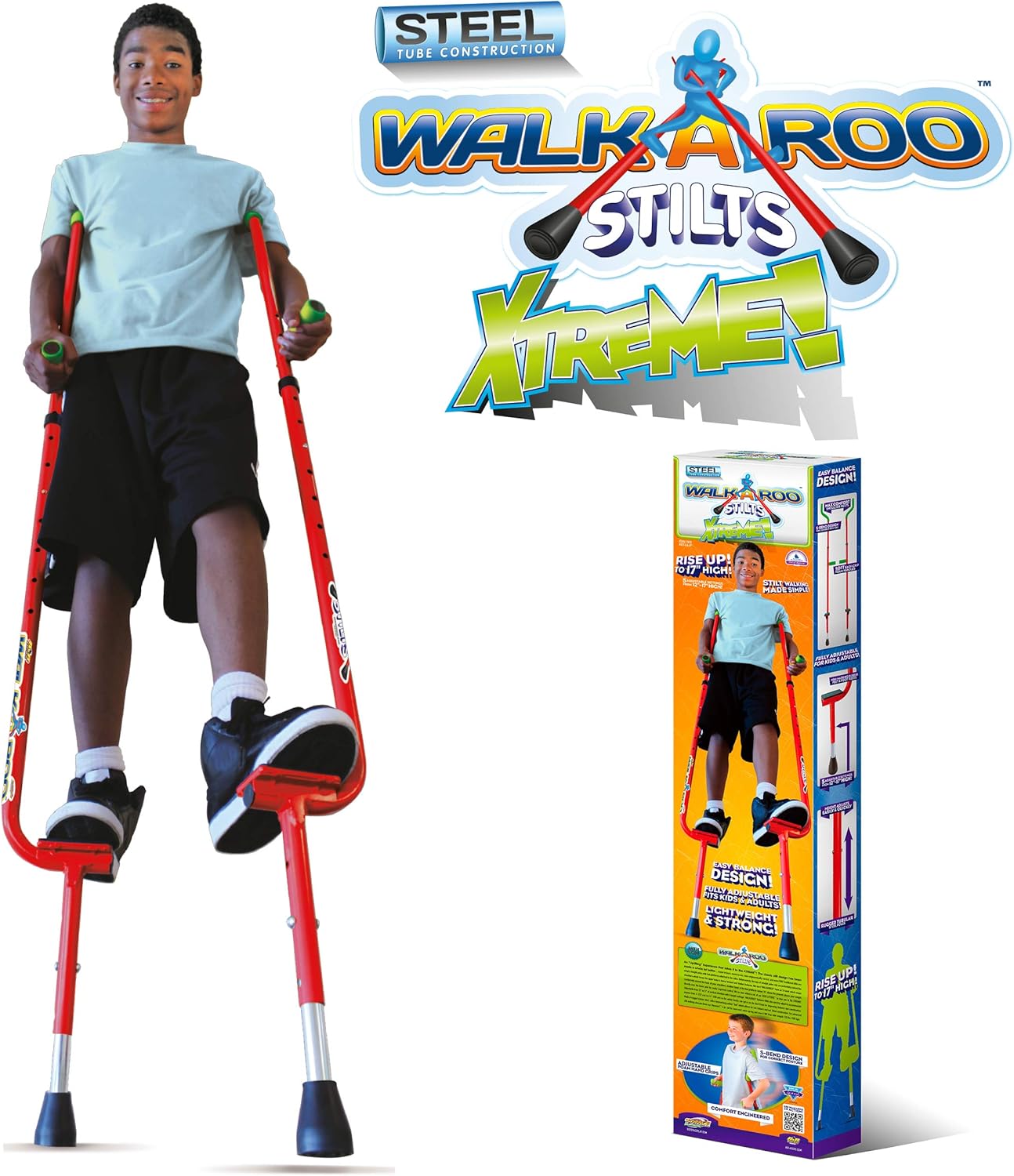 Steel Balance Stilts with Height Adjustable Vert Lifters (red) Pack of 2 G841