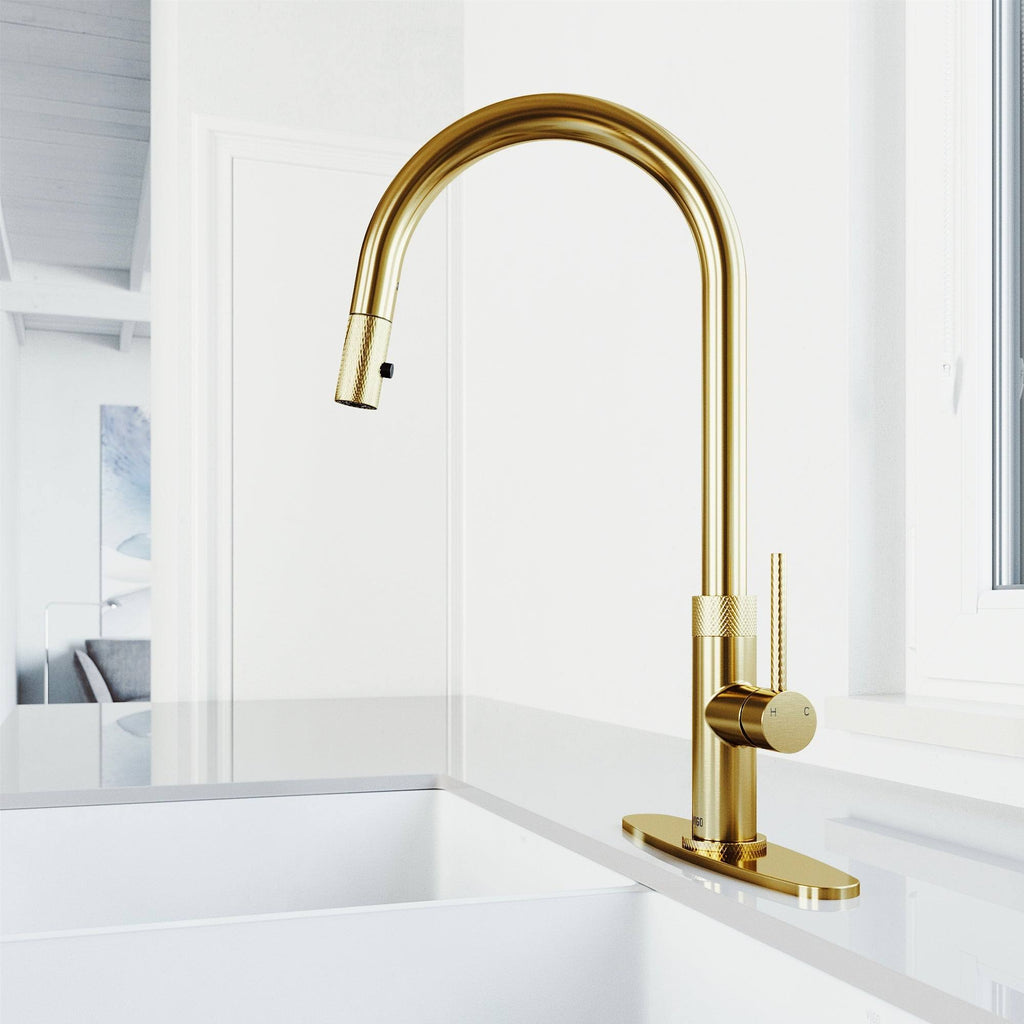 Stainless Steel Pull-Down Kitchen Faucet with Deck Plate Q5766