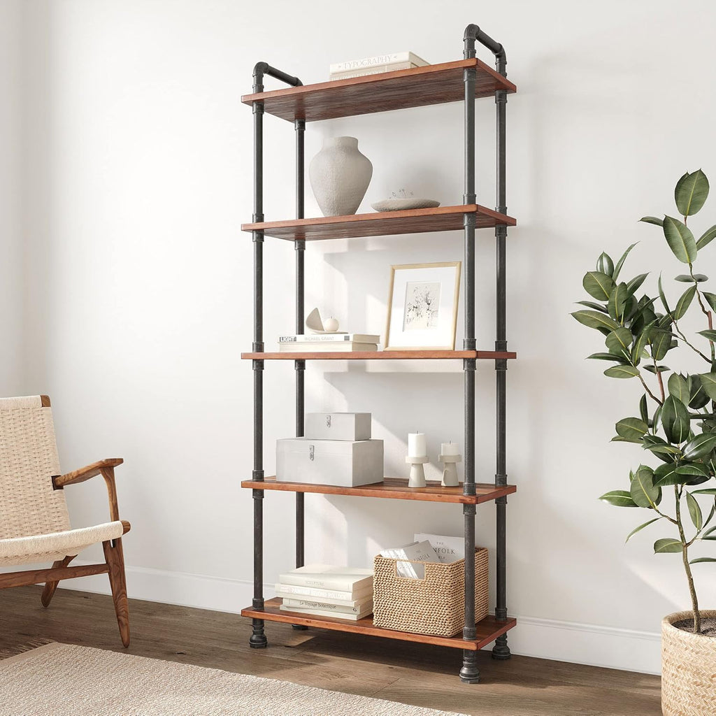 5-Tier Solid Pine Wood Bookshelf K73226
