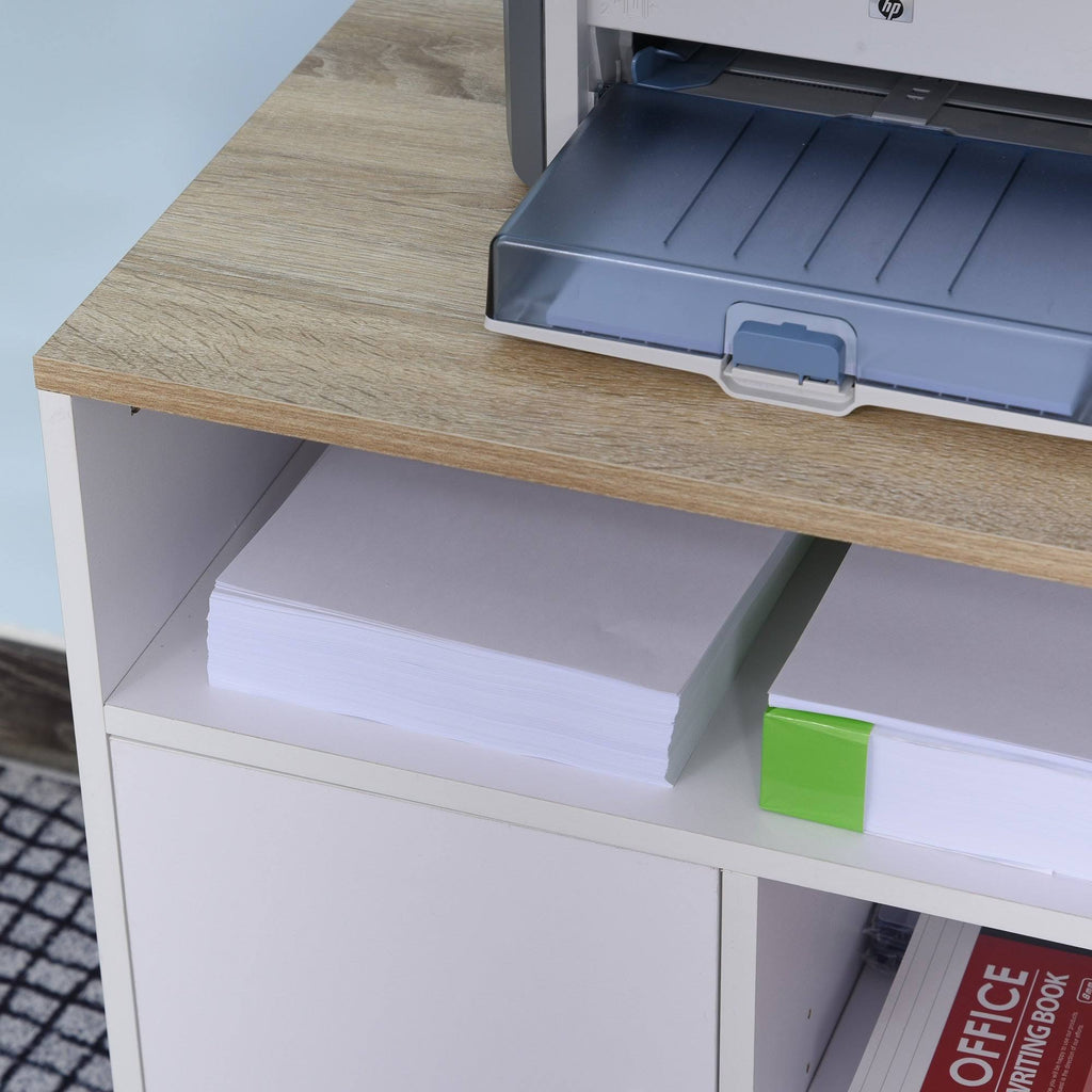 White Moveable Filing Cabinet with 4 Wheels G808899