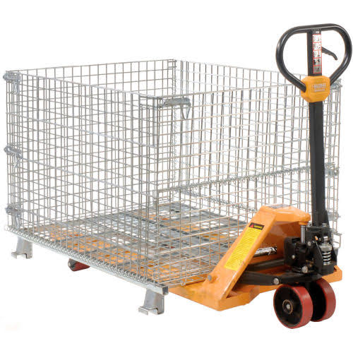 Folding Wire Container 48x40x36-1/2 3000-4000 lb Cap. Drop Gate W845