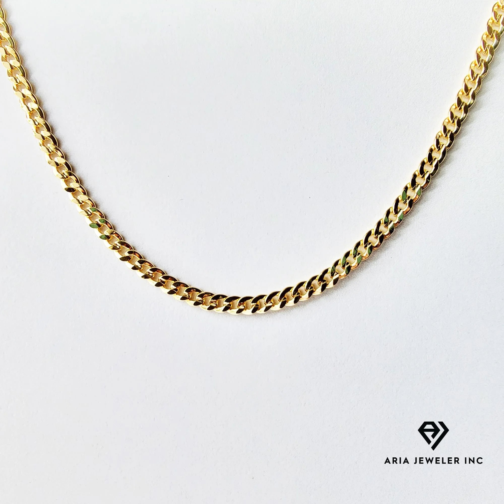 14k Bonded Gold Necklace with Red Rose Cross Pendant, 14K Cuban Chain Necklace I7112