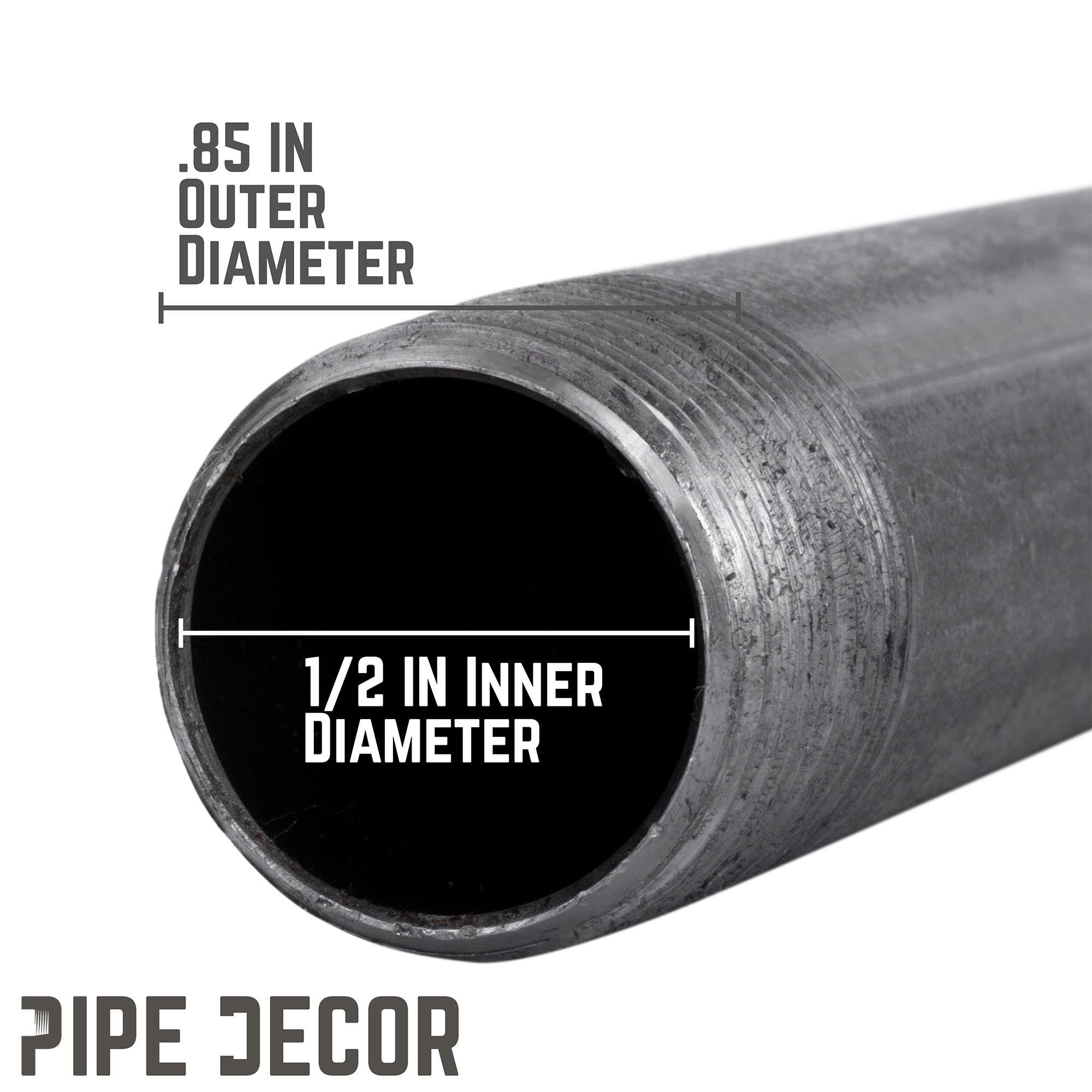 Black Industrial Steel Grey Plumbing Pipe (4-Pack) L6328