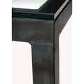 Modern Parsons Bar Table with Satin Etched Tempered Glass Top and White Base P97198