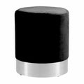 Black Velvet Ottoman/Stool V49807