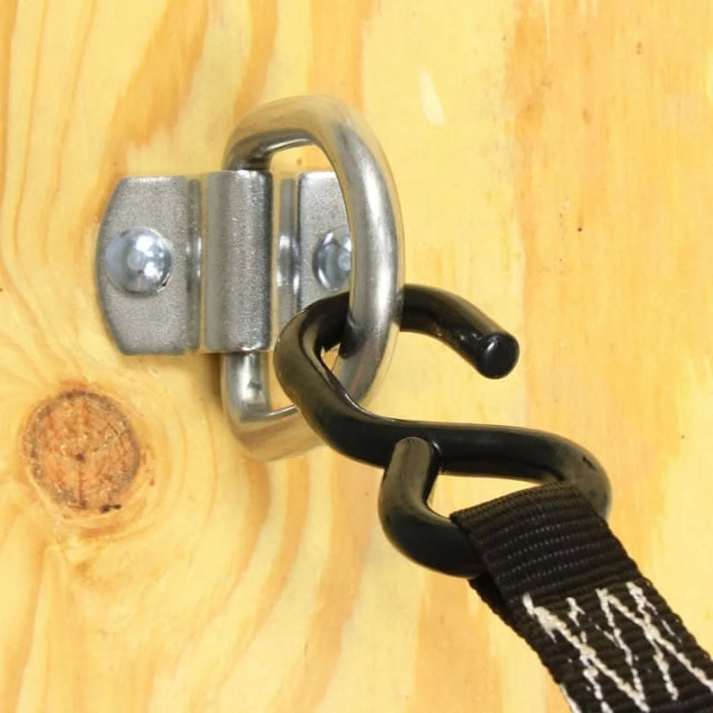 D-Ring Tie Down with Mounting Bracket, White Zinc Plated Steel, 12,000 lbs. Break Strength L4888