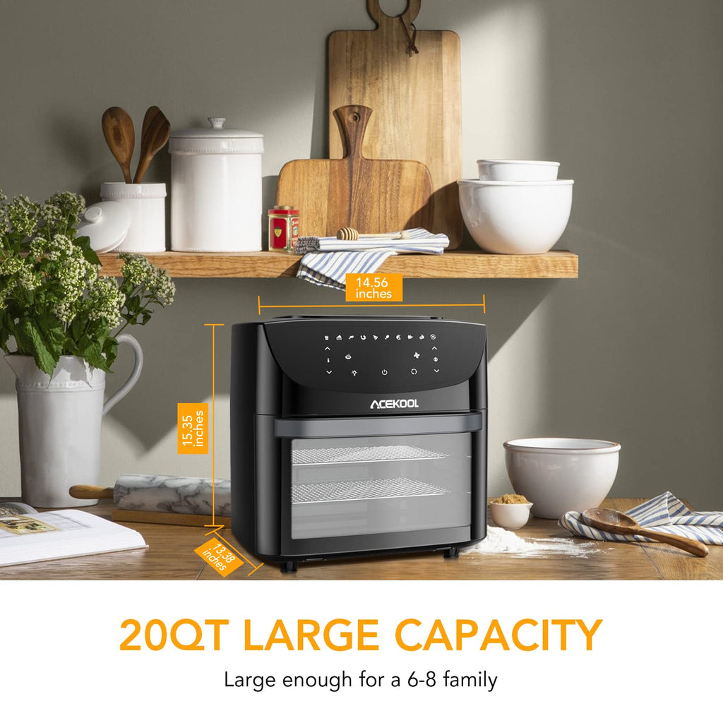 20 Quart 10-in-1 Digital Convection Air Fryer Toaster Oven Combo with Rotating Basket I919