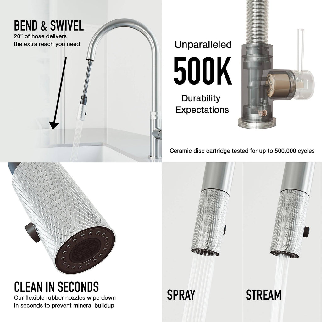 Stainless Steel Pull-Down Kitchen Faucet with Deck Plate Q5766