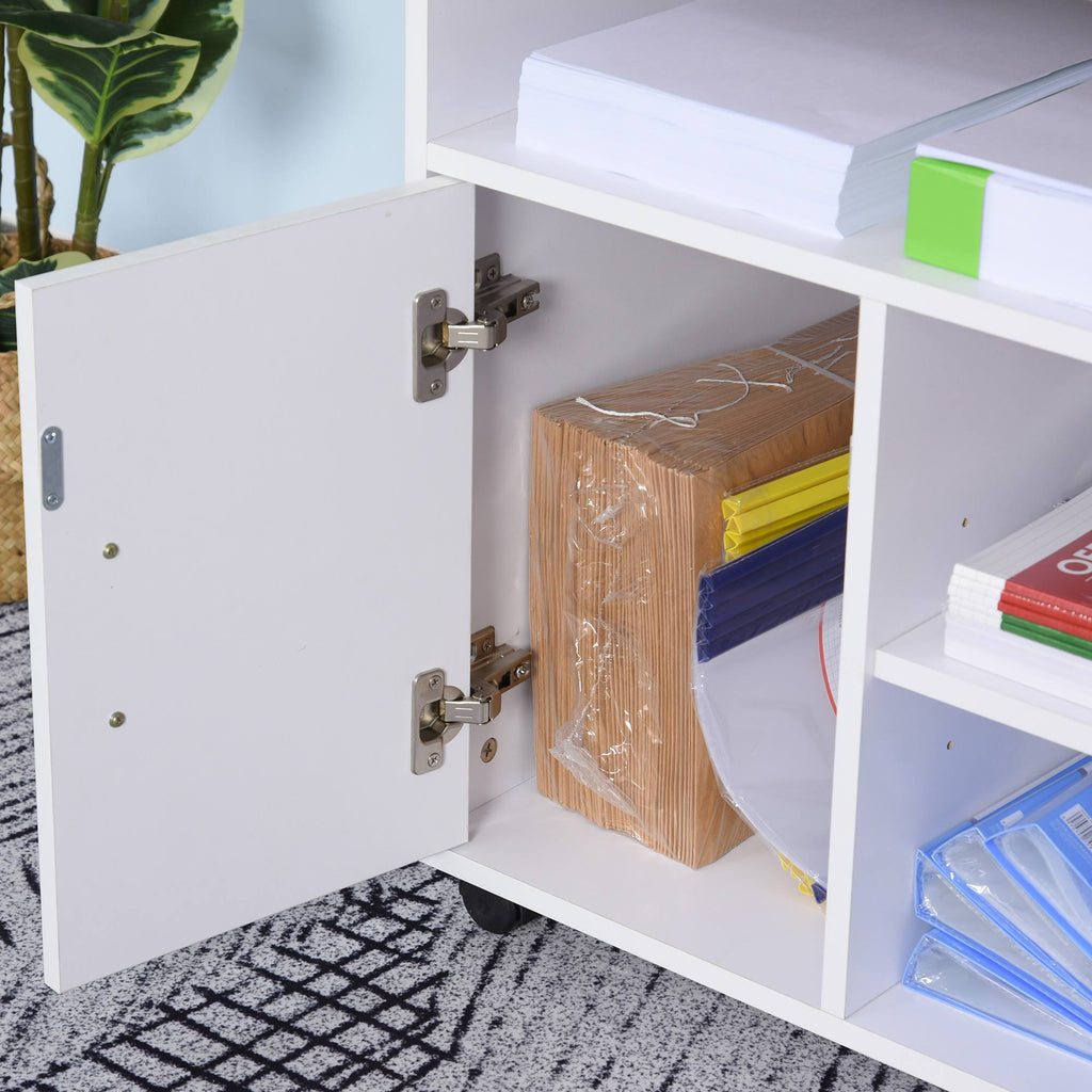 White Moveable Filing Cabinet with 4 Wheels G808899
