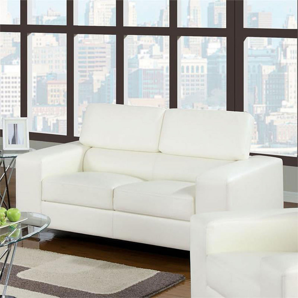 White Faux Leather 2-Piece Sofa Set M389457