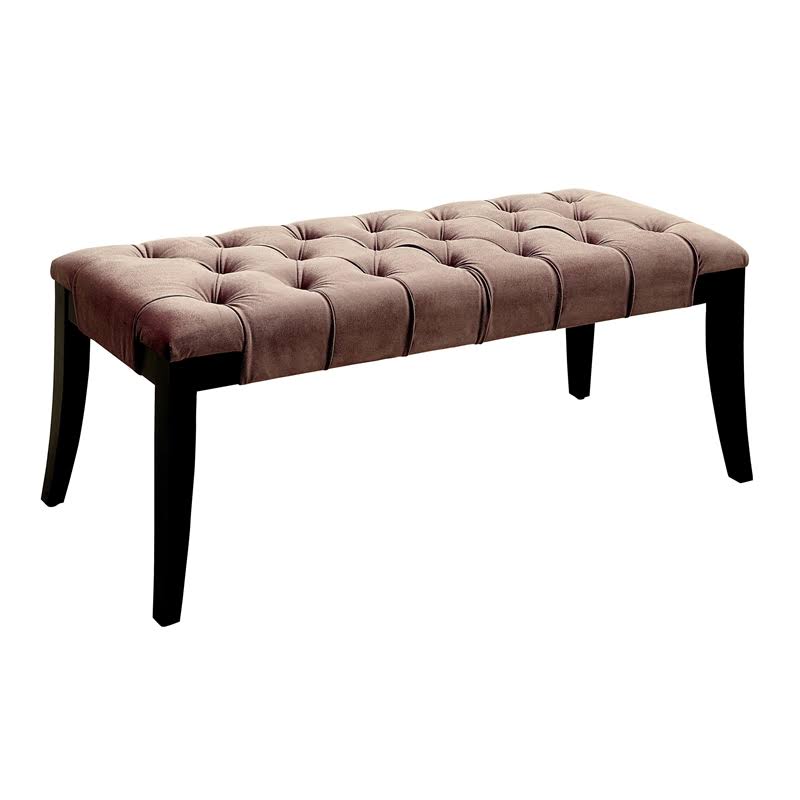 Brown Fabric Tufted Bench M585