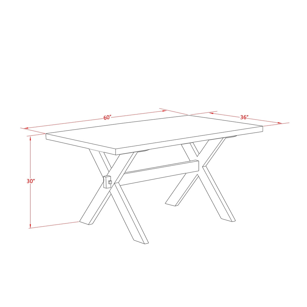 7-piece Wood Dining Set in White/Doeskin K17786
