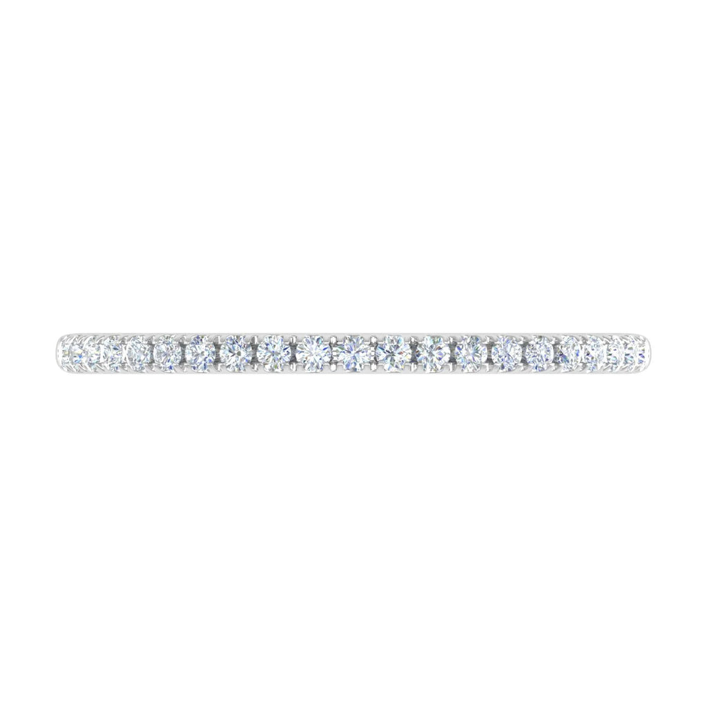 14K White Gold Half Eternity Diamond Wedding Band Ring T14562