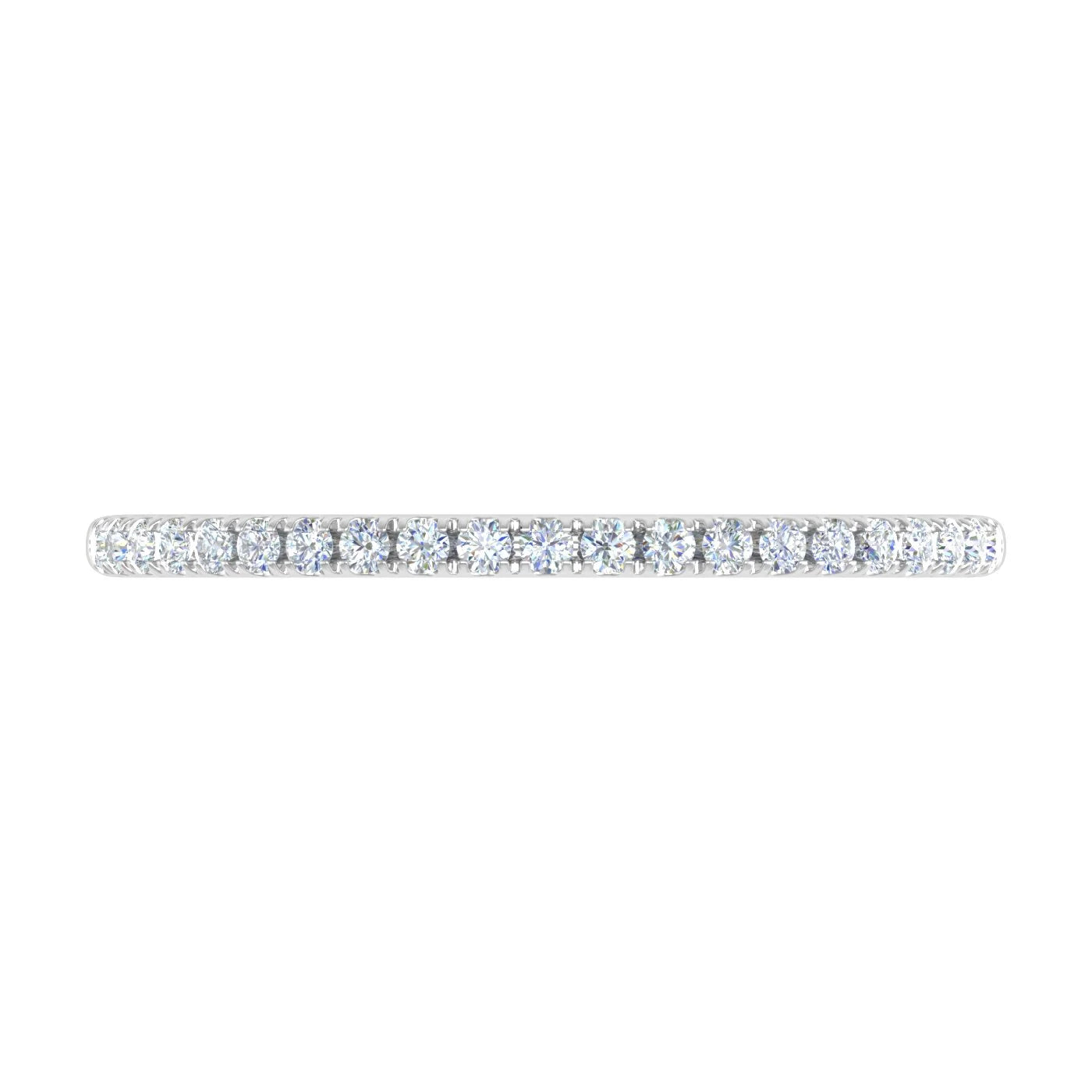 14K White Gold Half Eternity Diamond Wedding Band Ring T14562