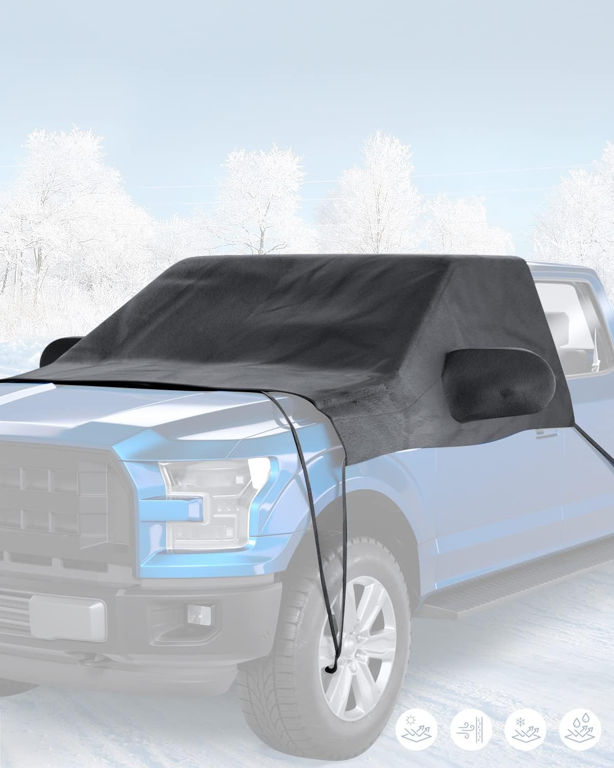 Waterproof Thicken Windshield Cover for Ice and Snow, Pack of 2 V363