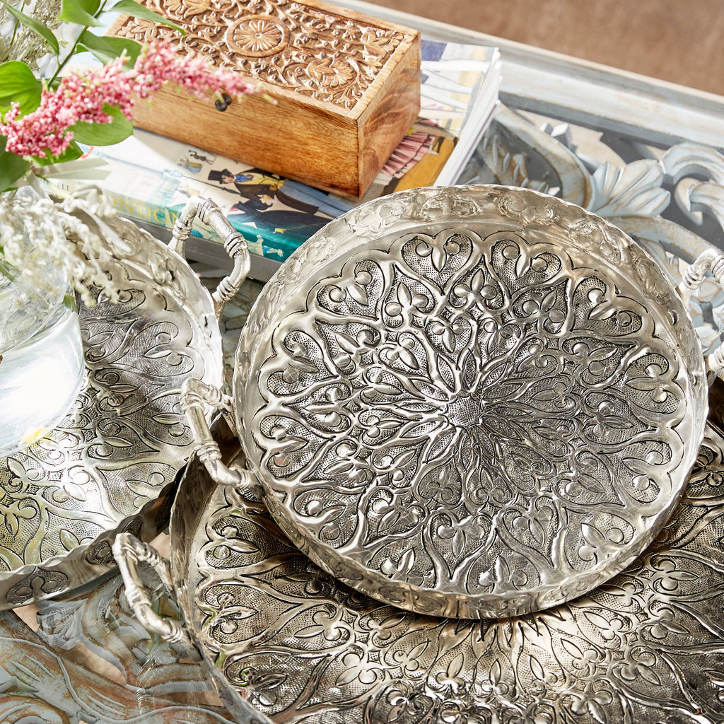 Silver Aluminum Tray (Set of 3) R897842