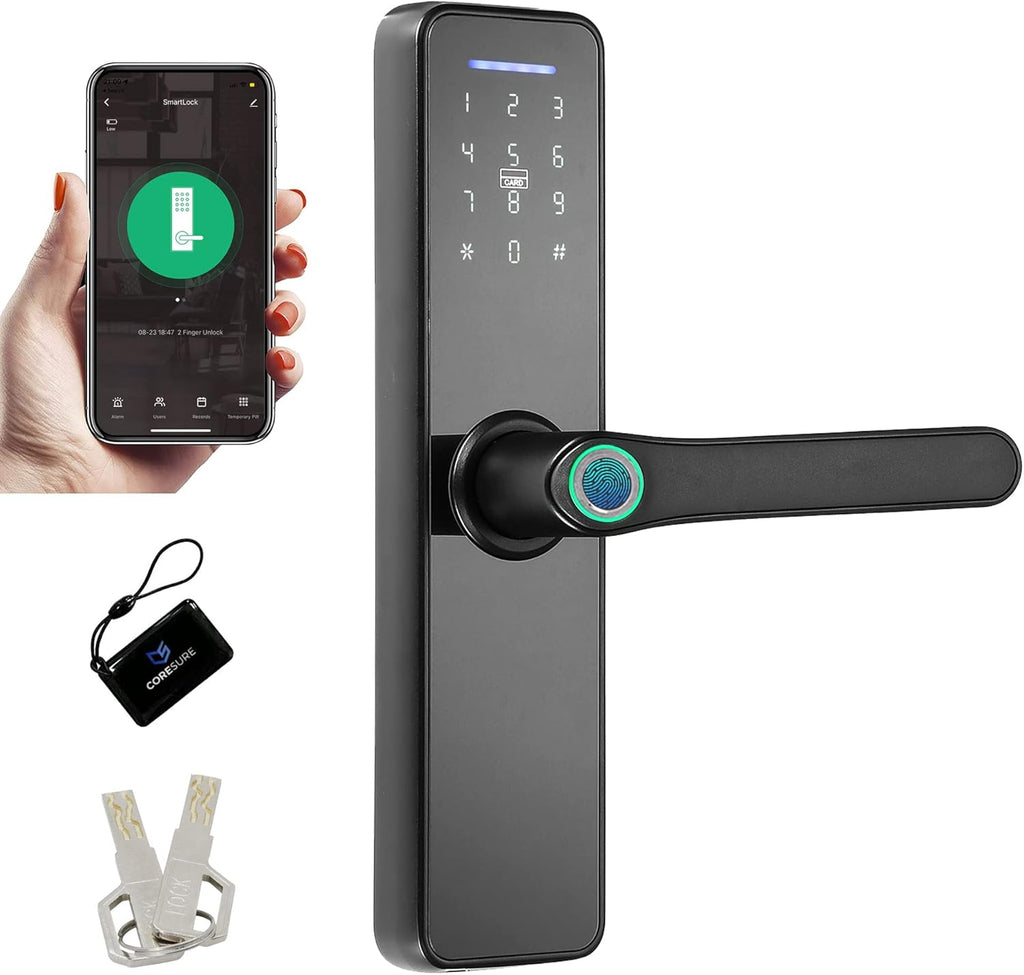 Smart Keyless Entry Door Lock with Fingerprint Electronic Deadbolt T89631
