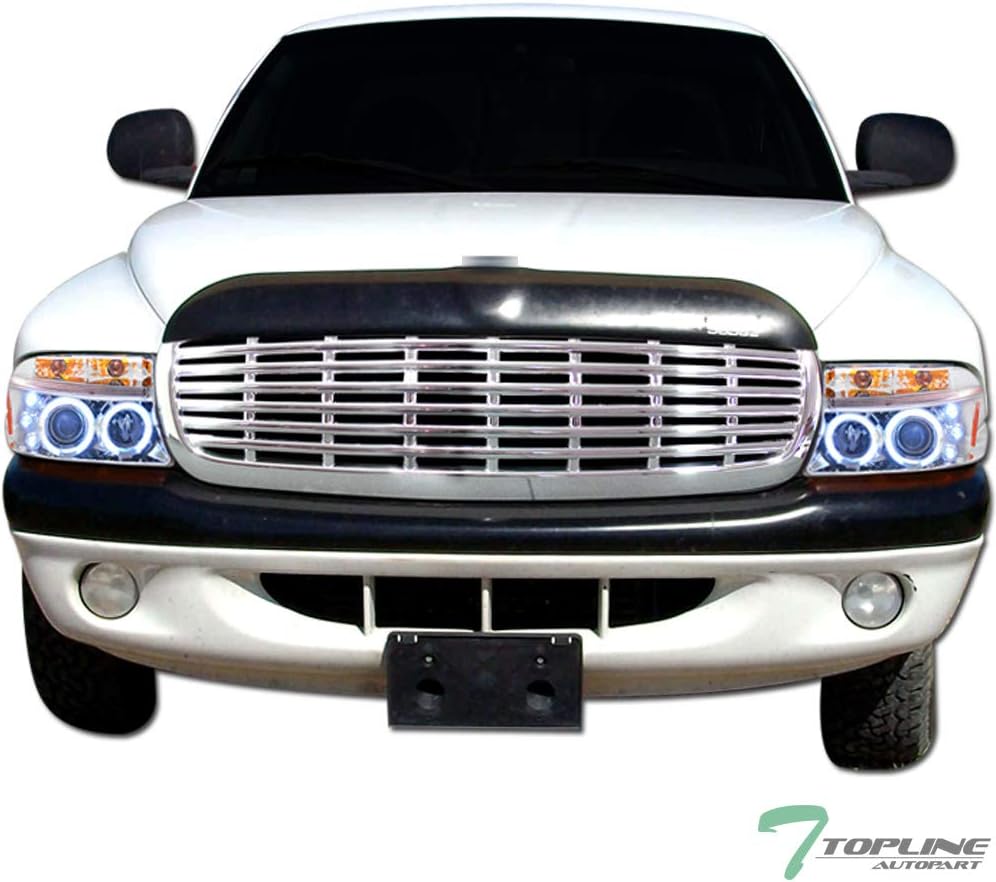 Chrome Halo Led Projector Headlight Hood Grill Grille C971017