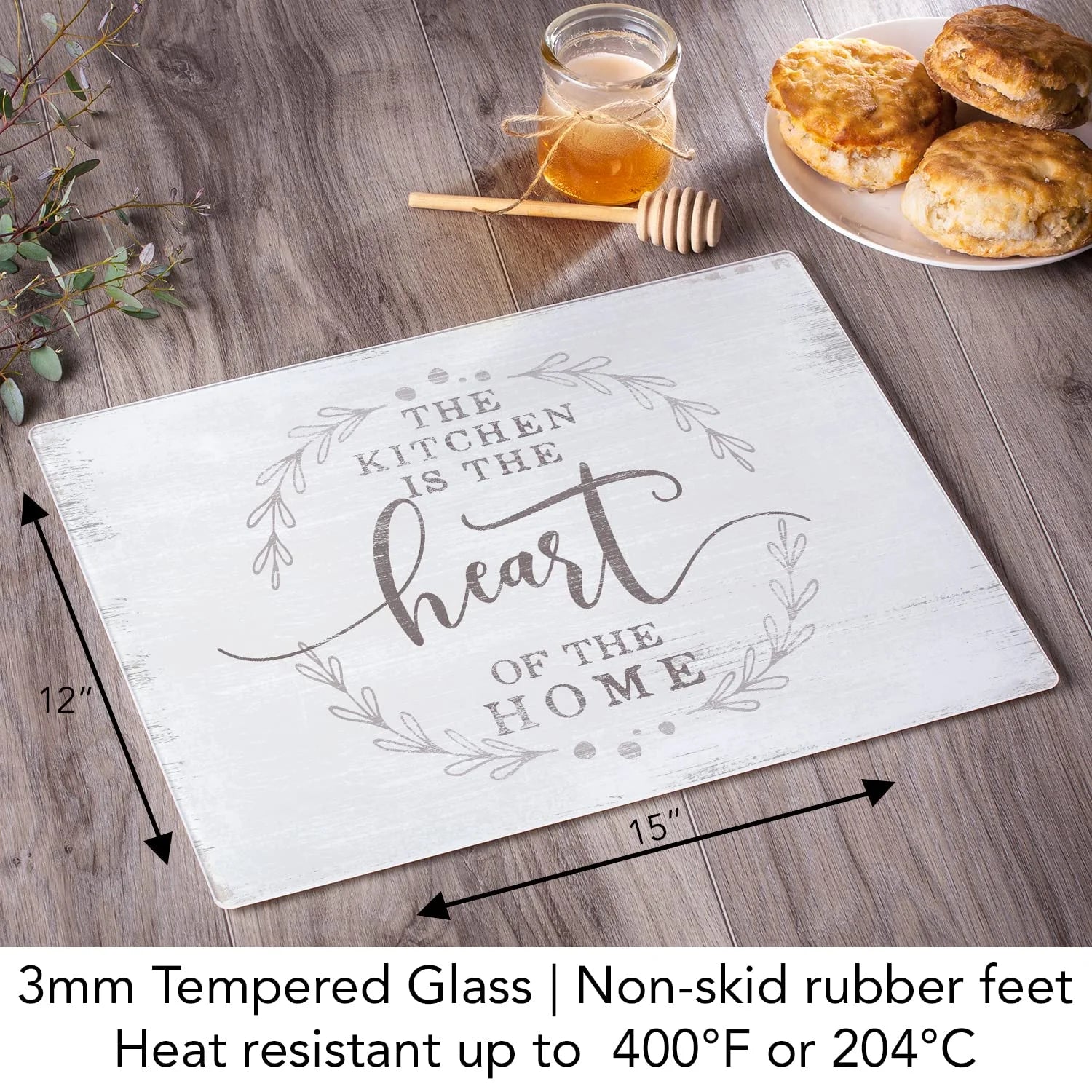 3mm Heat Tolerant Glass Cutting Board 15" by 12" K8707