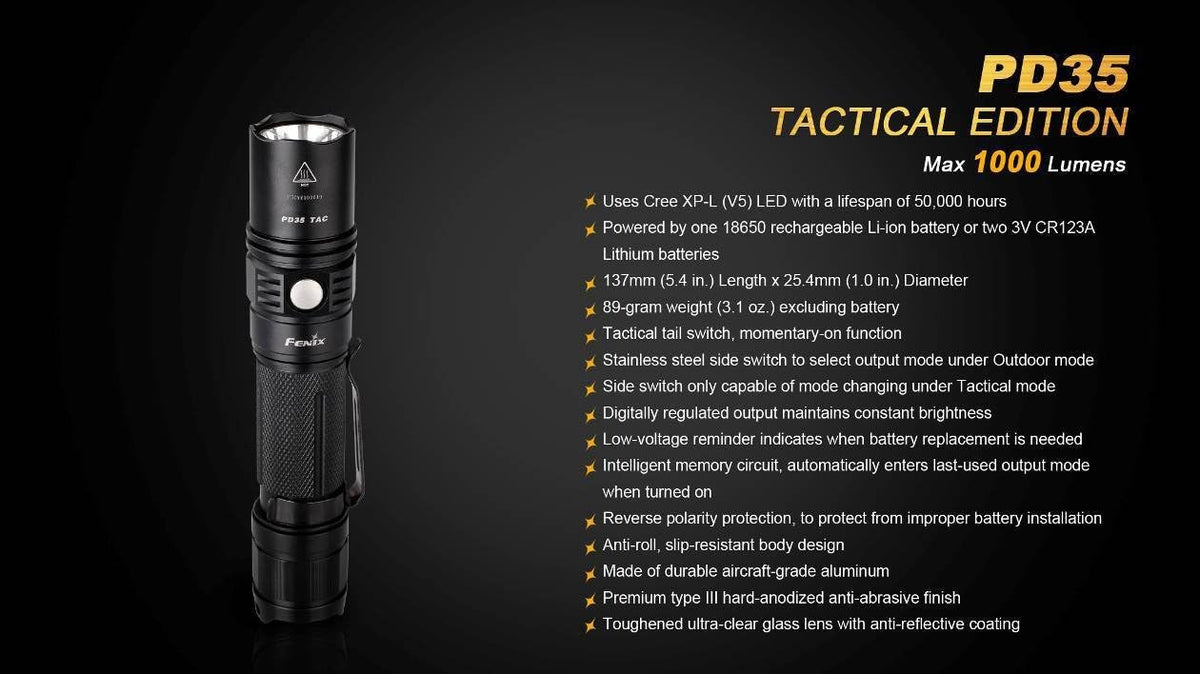 Tactical Flashlight with Two CR123A Lithium Batteries P62897