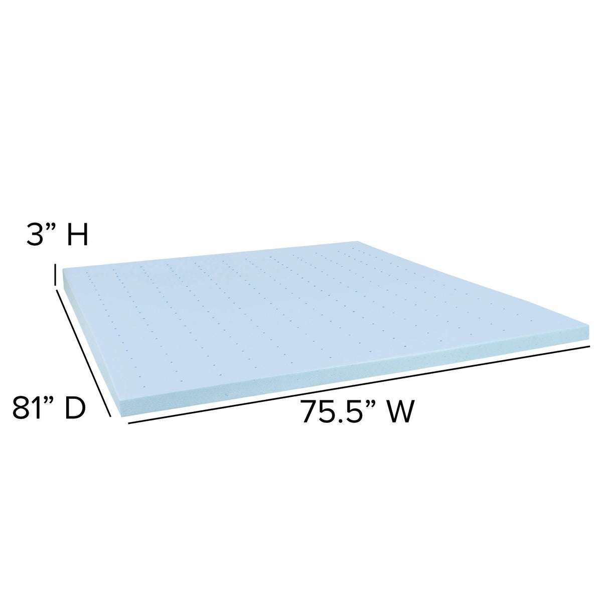 King 3 inch Cool Gel Memory Foam Mattress Topper K822094