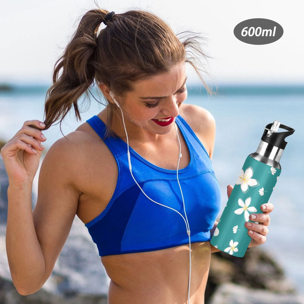 Teal Stainless Steel Insulated Water Bottle with Straw Lid S69399