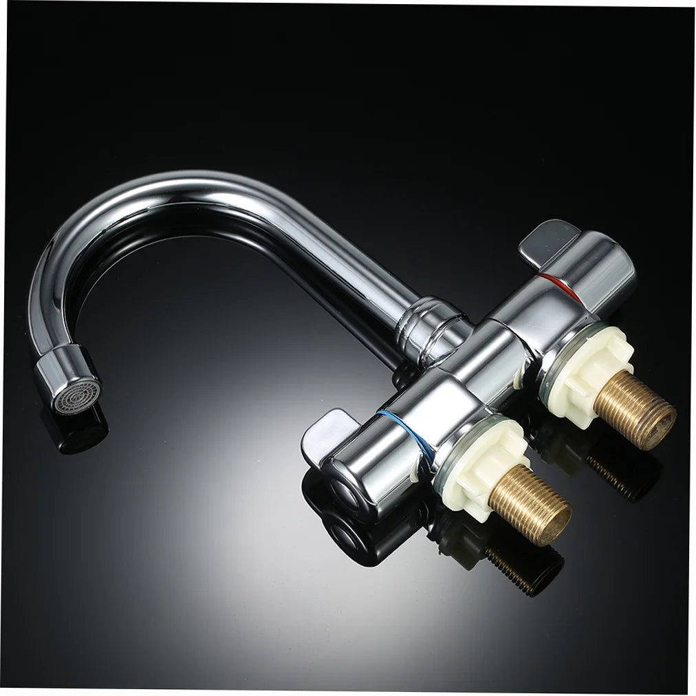 Foldable RV Rotating Two Handle Deck/Wall Mounted Kitchen Hot and Cold Water Mixer Tap A874