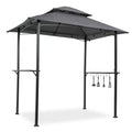 Double Tier Steel Frame BBQ Grill Gazebo Canopy with Bar Counters Y645