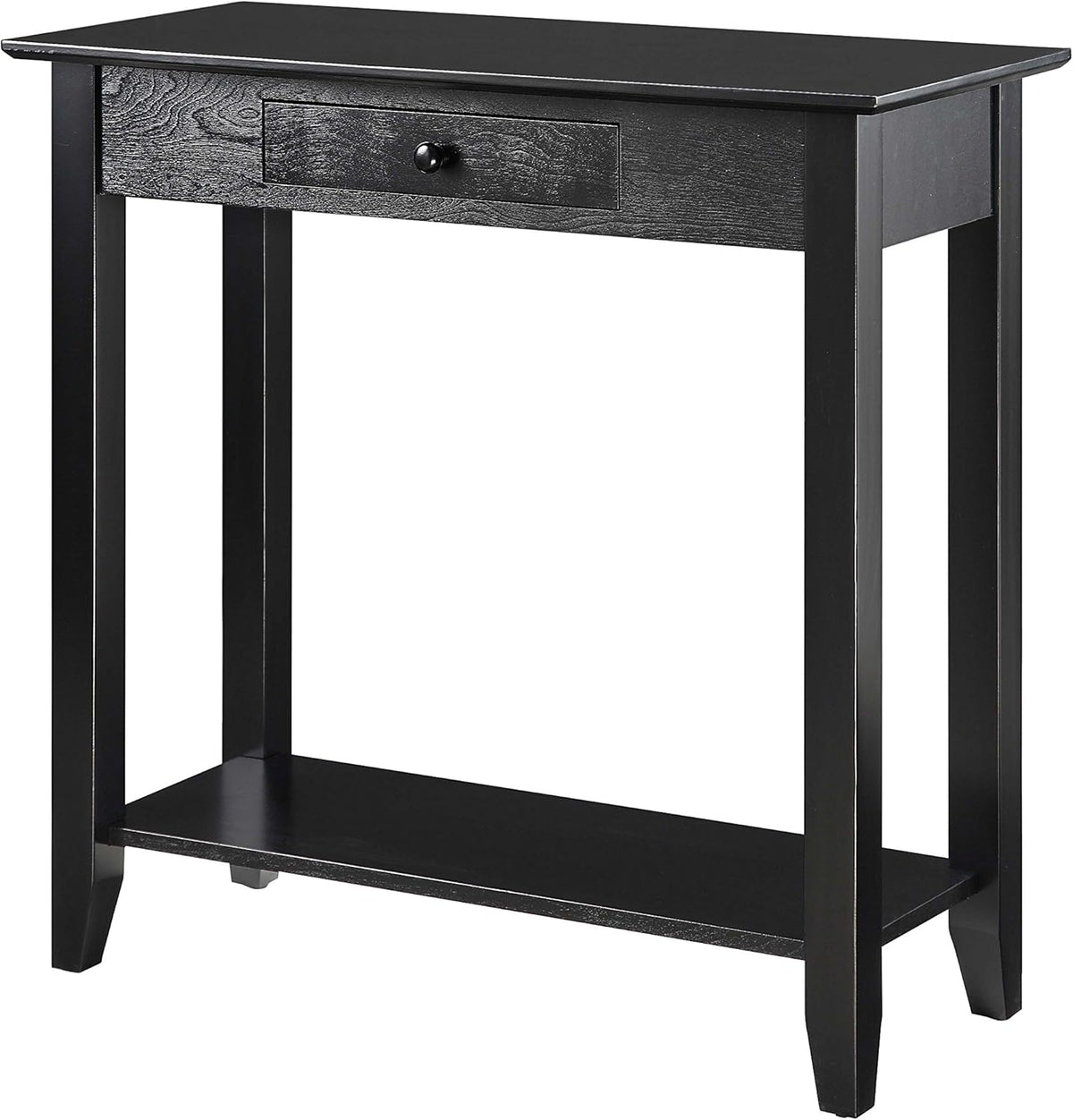 Black Hall Table with Drawer and Shelf P163719